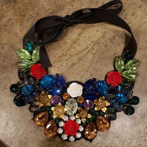 Jewel-tone Crystal Statement Necklace - WOW!